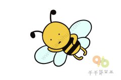 悠闲的蜜蜂简笔画步骤图