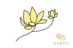 盛开的玉兰简笔画