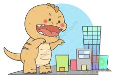 异特龙小怪兽简笔画