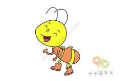 哈哈大笑的蚂蚁简笔画