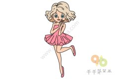 俏皮可爱的女孩简笔画图片