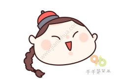 小辫子男孩头像简笔画