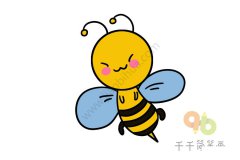 淘气的蜜蜂简笔画步骤图