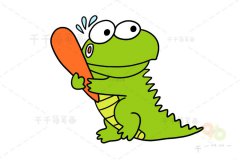 笨笨的小鳄鱼简笔画