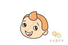 教你画 开心的男孩头像简笔画