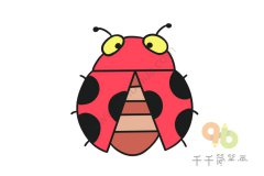 惊恐的瓢虫简笔画步骤图