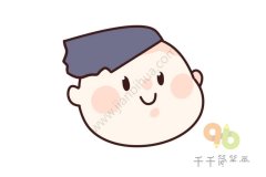 偏发男生头像简笔画图片