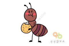 吃零食的蚂蚁简笔画