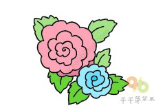 漂亮的牡丹简笔画