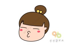 人物头像简笔画 嘟嘴的小女孩