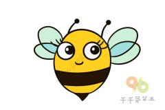 漂亮的小蜜蜂简笔画步骤图