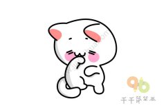 白猫简笔画图片 萌萌哒惹人喜欢