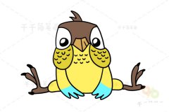 笨笨的小鹦鹉简笔画