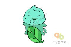 噘嘴的青虫简笔画