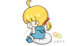 成长的烦恼 静思的小女孩简笔画