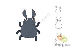 大眼睛天牛简笔画