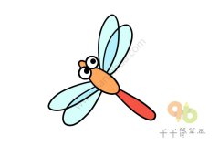 可爱的小蜻蜓简笔画步骤图