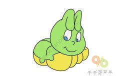呆萌可爱的毛毛虫简笔画