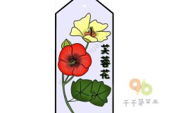 芙蓉花书签简笔画