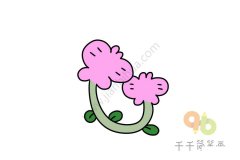 粉粉嫩嫩的蝴蝶花简笔画