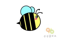 机灵的小蜜蜂简笔画步骤图