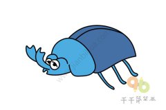 安静的独角仙简笔画