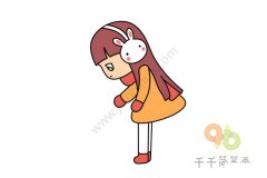 教你画兔子女孩简笔画 果断收藏