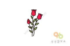 漂亮的玫瑰花简笔画