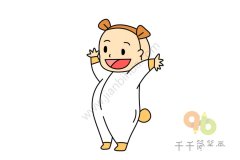 开心的婴儿简笔画图片