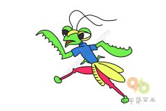 奔跑的螳螂简笔画