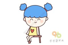 侧身坐的桃心小女孩 就想做个安静的女纸