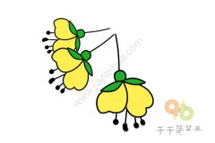 鲜艳的倒挂金钟简笔画