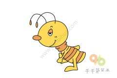 可爱的黄色蚂蚁简笔画