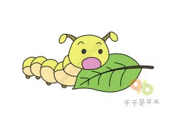 吃叶子的毛毛虫简笔画