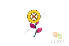 迷人的花朵简笔画