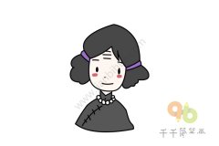 优雅端庄的奶奶头像简笔画