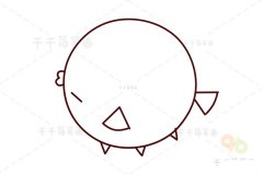 河鲀简笔画 儿童画动物