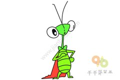 大眼睛的螳螂简笔画