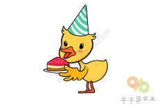 小黄鸭涂色模板