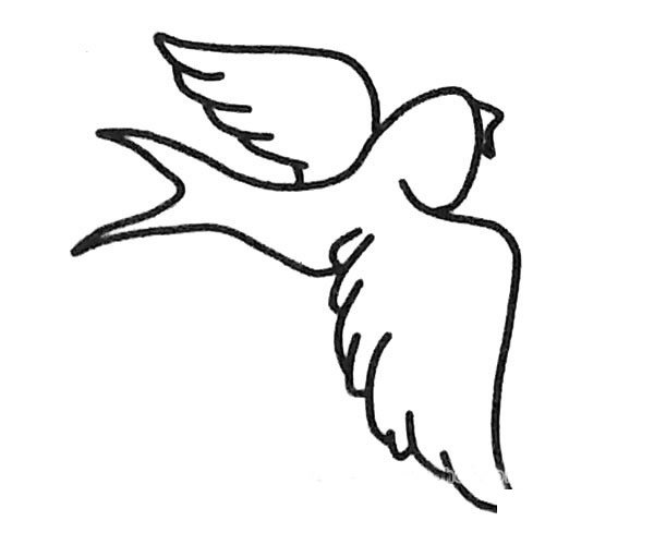 小燕子简笔画步骤图片3