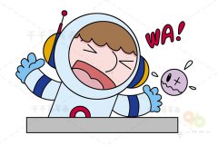 开怀大笑的宇航员简笔画