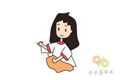 织毛衣的妈妈简笔画