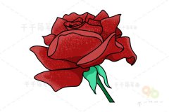 苔苏玫瑰简笔画步骤图