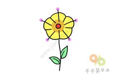 漂亮的小黄花简笔画