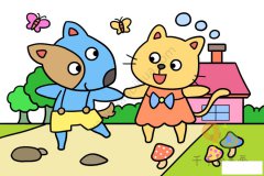 手拉手的小伙伴 爸爸妈妈去上班我去幼儿园