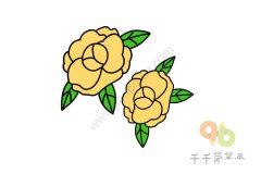 漂亮的山茶花简笔画