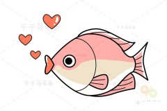 接吻鱼简笔画