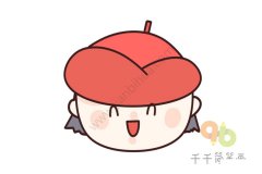 帽子女孩头像简笔画图片