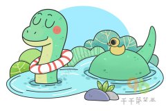 洗澡的安第斯龙简笔画