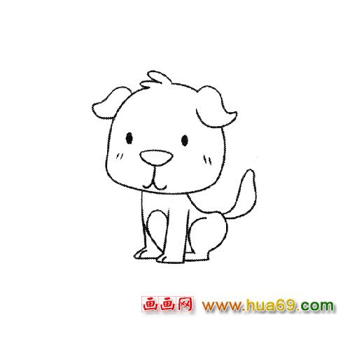 乖巧的小狗简笔画1